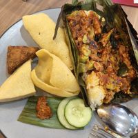 Nasi bakar Petai Mushroom Tempeh at Warung Ijo in Central Singapore