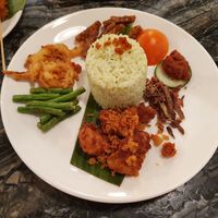 Nasi Lemak fried chicken (no egg vegan) at Warung Ijo in Central Singapore