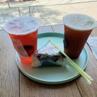 Tea and onigiri at Yaya Tea in Chapel Hill