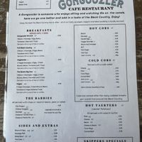 Menu  at Gongoozler in Dudley
