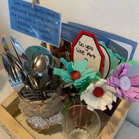 Menus, cue cards for conversations etc  at Serendipities in Dundee