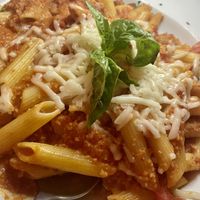 Vegan baked ziti at Rini's in Elmsford