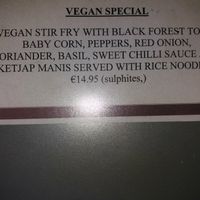 Daily special in restaurant at Red Earth in Mullingar