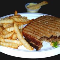 Patty Melt and Fries  at Loving Hut in San Jose