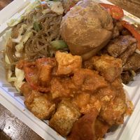 Noodle base  at Loving Hut in San Jose