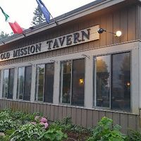 Outside the tavern  at Old Mission Tavern in Traverse City