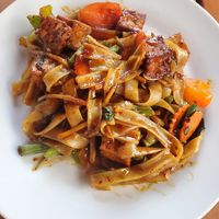 Drunken noodle with no egg and tofu at Pad Thai in St Louis