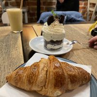 Vegetarian: croissant and Oreo dessert   at Fitagain in Krakow