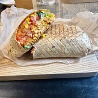 The Second Wrap (vegan)…I got this without cucumbers (they are very good here with modifications). YUM!  at Fitagain in Krakow