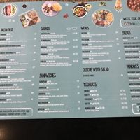 Food menu at Fitagain in Krakow