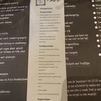 Menu at 't Zusje in Terneuzen