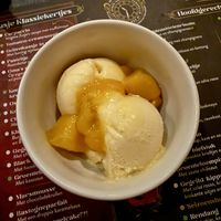 Passionfruit sorbet with mango  at 't Zusje in Terneuzen