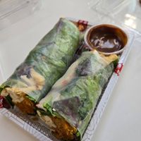 Wrap with peanut sauce at Leaves House || in Montreal