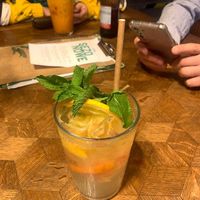 Homemade drinks with a lot of fruits at Bracka 20 in Warsaw