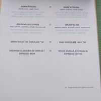 Sweets Menu at Urban & Veggie in Dubrovnik