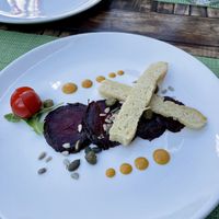 Beetroot carpaccio at Urban & Veggie in Dubrovnik