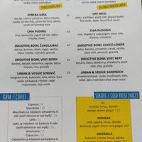 Breakfast menu at Urban & Veggie in Dubrovnik