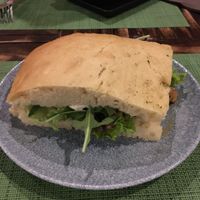 Focaccia very big but super tasty! at Urban & Veggie in Dubrovnik