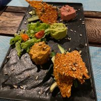 Dips and handmade bread at Urban & Veggie in Dubrovnik