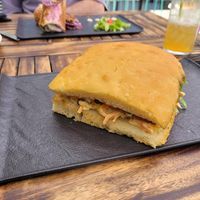 Tofucaccia with smoked tofu and oyster mushroom at Urban & Veggie in Dubrovnik