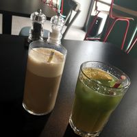 Iced latte and fresh juice  at Urban & Veggie in Dubrovnik