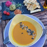 Soup of the day. This was carrot & sweet potato at Urban & Veggie in Dubrovnik