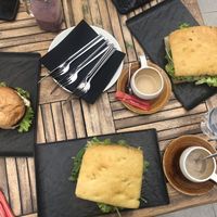 Focaccia and burger   at Urban & Veggie in Dubrovnik