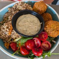 Falafel bowl, huge portion and very good! at Urban & Veggie in Dubrovnik