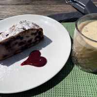 Blueberry lemon cake and iced coffee   at Urban & Veggie in Dubrovnik