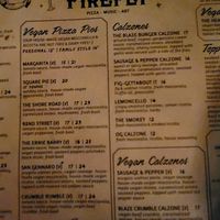 Delicious selection of Vegan pizzas & calzones. Full bar and a great outdoor seating area. at The Brooklyn Firefly in Brooklyn