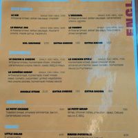 English menu (for summer) at Not Dog in Nice