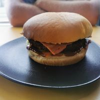 Bacon and cheese burger at Not Dog in Nice