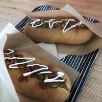 Their original hotdogs, both 6€50, best vegan hotdog out there!! Absolutely delicious  at Not Dog in Nice