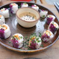 Spring rolls at Green Kukunari in Crete