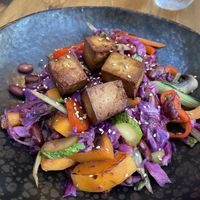 Stirred vegetables with Tofu   at Green Kukunari in Crete