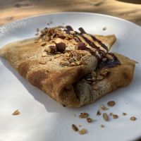 Crèpe mit selbst gemachter Nutella  at Green Kukunari in Crete