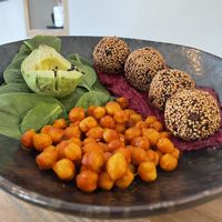 Beetroot balls  at Green Kukunari in Crete