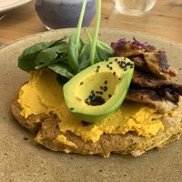 Omelette with Avocado and Gyros  at Green Kukunari in Crete