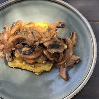 Polenta with mushrooms at Green Kukunari in Crete
