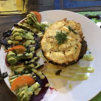 Plantain bun burger  at Tostometro in Granada