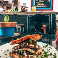 Veggie plantain burger at Tostometro in Granada