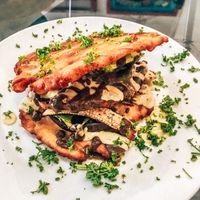 Veggie plantain burger at Tostometro in Granada