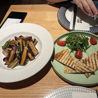 Fried aubergine, black truffle pancakes.   at Qīng Chún 庆春食堂 - Qingchun E Rd in Hangzhou