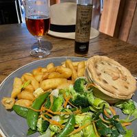 Mushroom and spinach pie   at The Old Inn in Newton Abbot
