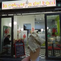 vegan pistacchio ice cream!  at La Gelateria del Barri in Santiago