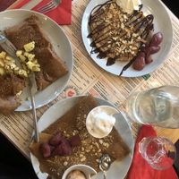 Left and bottom fishes are vegan   at Crêperie Rouge Délice in Grenoble