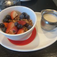 Vegan granola with oat milkk  at Café Patachou - Washington St in Indianapolis