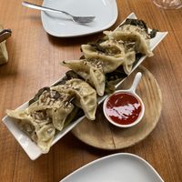 Gyozas de verduras con grelos  at Rincon de Alba in A Coruna