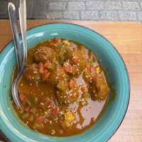 Albóndigas con couscous en salsa tikka masala   at Rincon de Alba in A Coruna
