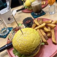 Vegan Jackfruit burger  at Bouang  in Luang Prabang